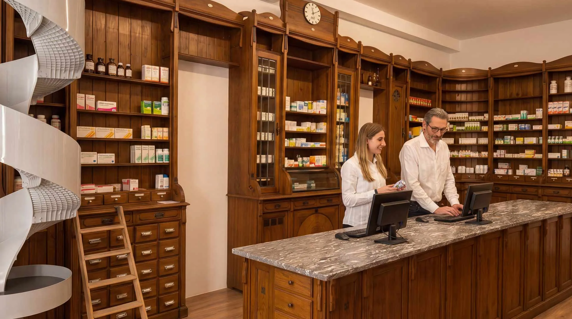Innenraum der Alpstein Apotheke