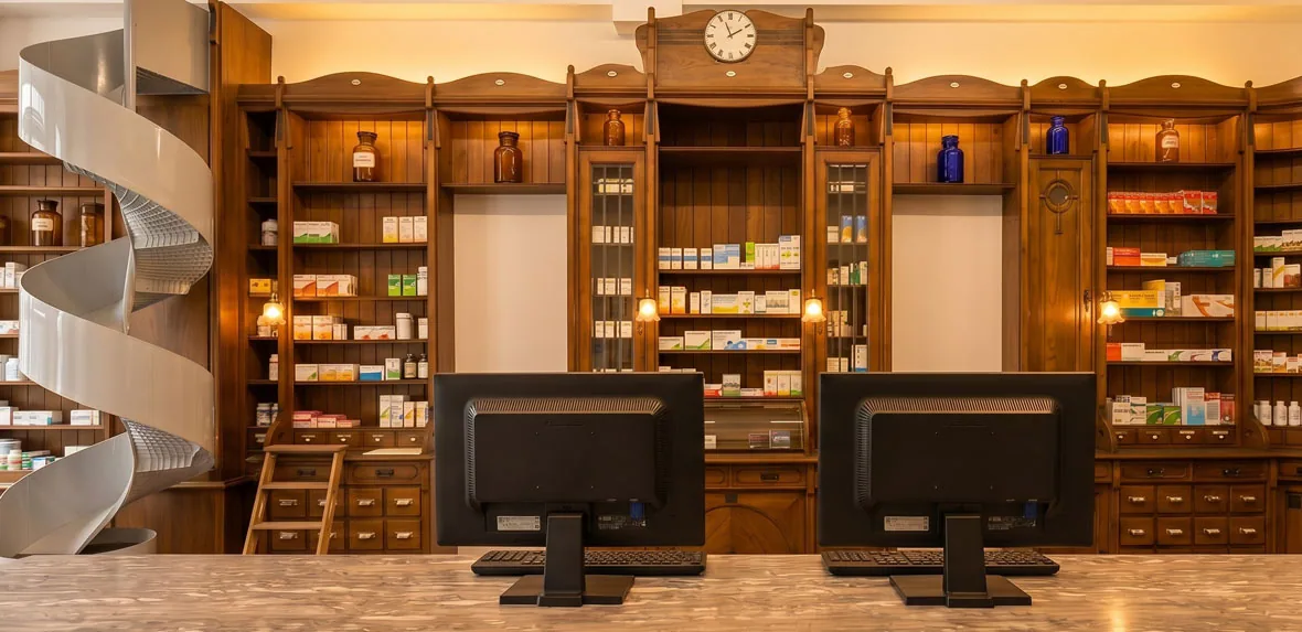 Theke der Alpstein Apotheke